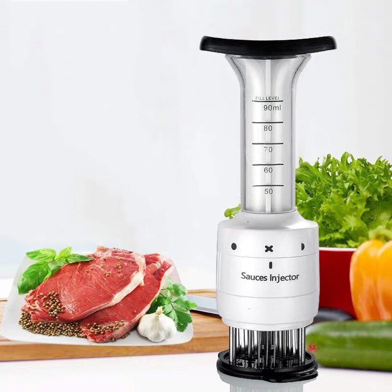 2 in 1 Meat Tenderizer Marinade Injector BBQ Meat Steak Beef Sauce Tenderizer with Stainless Steel Needle kitchen Tools