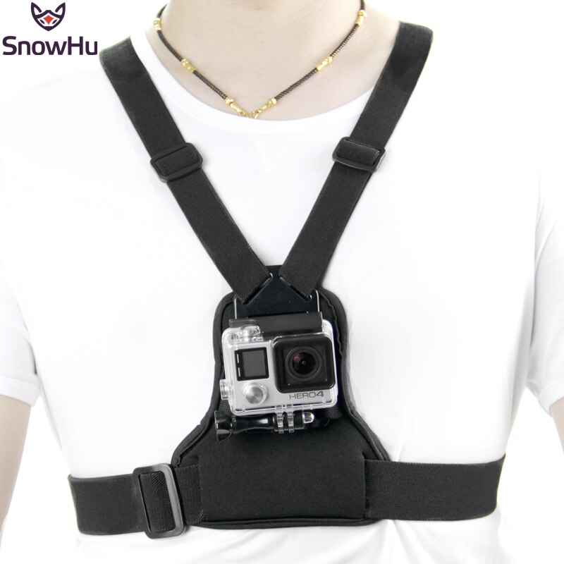 SnowHu voor Gopro Accessoires Elastische Body Borst Harness Strap Mount Riem voor Go pro Hero 8 7 6 5 xiaomi YI action camera GP204