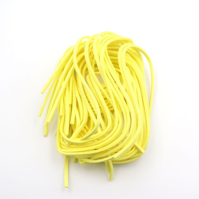 5pcs 1m 3mm Flat Faux Suede Korean Velvet Leather Cord DIY Rope Thread Jewelry Making Decorative Handicrafts Accessories: Yellow