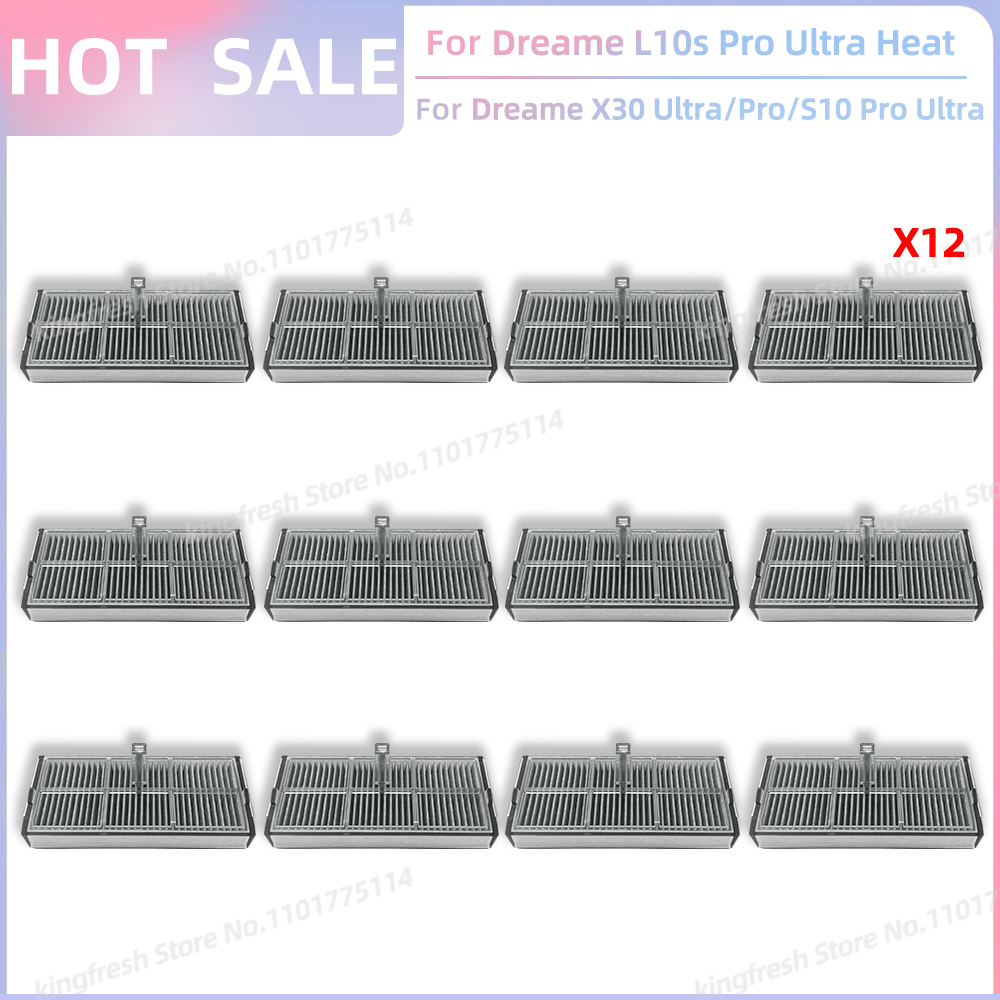 Compatible avec (Dreame L10s Pro Ultra Heat / X30 Ultra / L10s Ultra Gen 2 , Mova E30 Ultra) Pièces Rouleau principal Brosse latérale Filtre Chiffon de nettoyage Sac à poussière Accessoires: Gris foncé