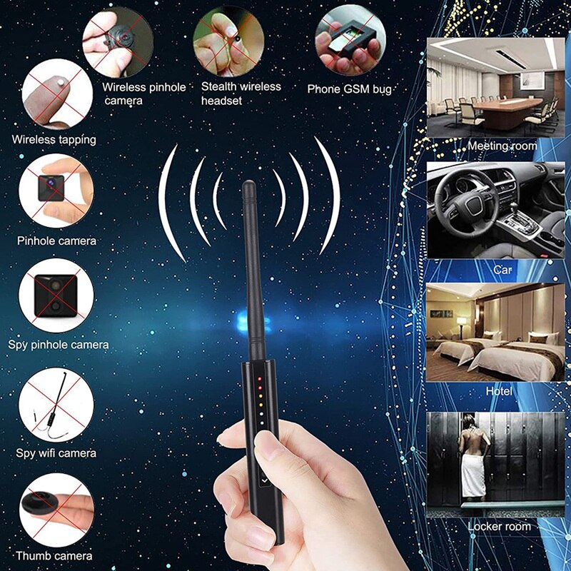 G728 Digital Handheld Wireless Signal Detector GSM Finder GPS Signal Lens RF Locator Tracker Detect Wireless Camera
