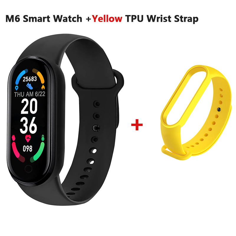 M6 Smart Horloge Armband Mannen Vrouwen Waterdichte Sport Smartwatch Fitness Tracker Hartslagmeter Voor Xiaomi Apple Android: E
