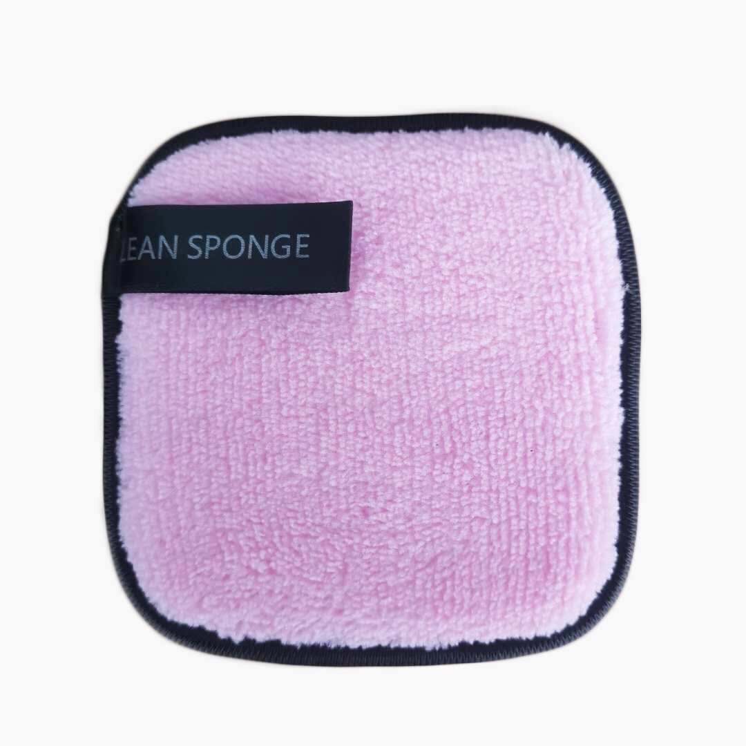 Almohadillas de tela de microfibra para limpieza facial, almohadillas quitamaquillaje, esponja cuadrada, toalla, removedor cosmético reutilizable, herramientas de maquillaje, 1 Uds.: Pink
