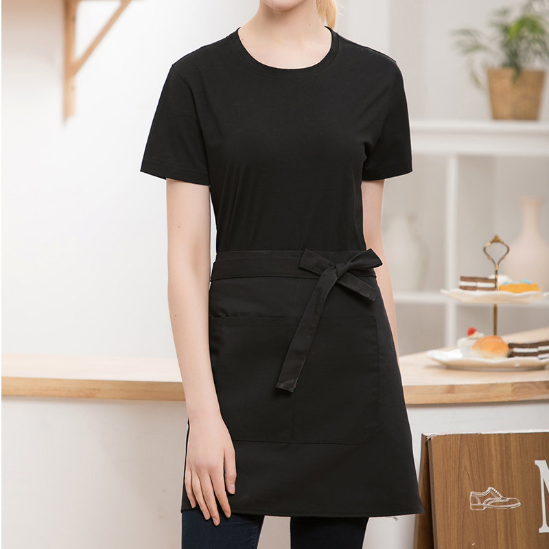 Delantal de cocina de medio cuerpo para hombre y mujer, para restaurante, Chef, camarero, cocina corta, cafetería, tienda, panadería
