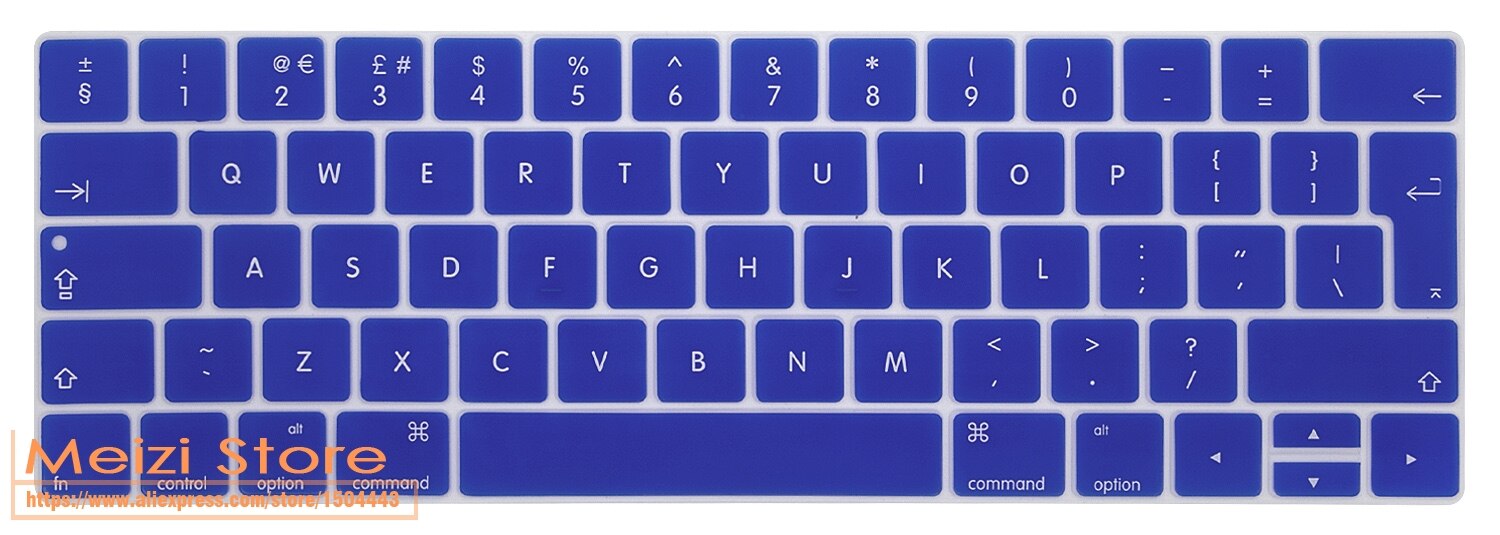 Silicone Laptop Keyboard Cover for Macbook Pro 13/15 Inch Touchbar EU Version A1706 A1707: Dark Blue