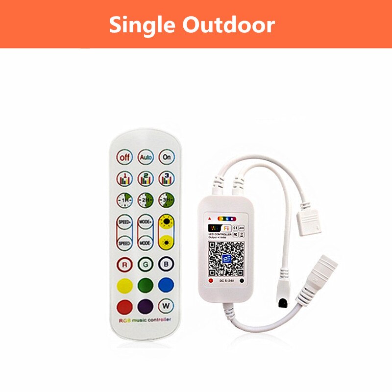 RGB LED Controller DC5-24V WiFi Music Smart APP Controller Double Output 24key IR Remote Controller For 5050 3528 RGB LED Strip: Single Output