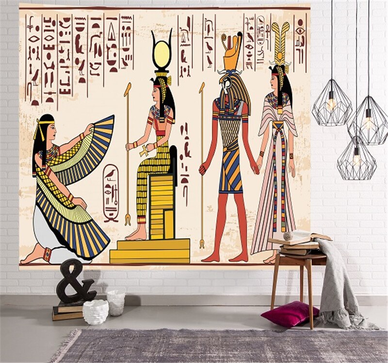 Antikke egyptiske egypter gobeliner væghængende hjem sovesal indretning sengetæppe kaste kunst hjem indretning: F