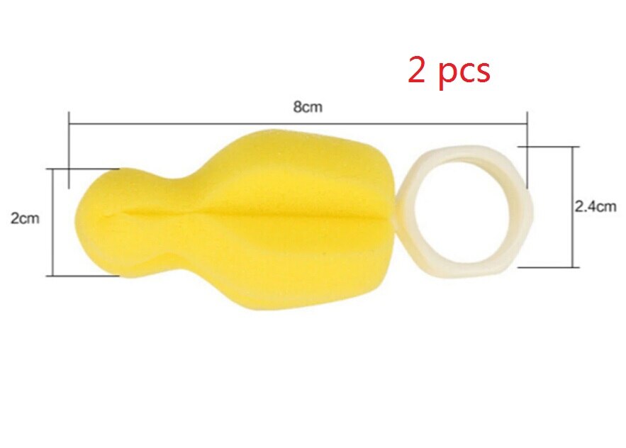 2/4 pcs 360 Degree Rotating Sponge yellow Baby Nipple Brush Babies Teat Cleaning Feeding Bottle Brushes Infant Pacifier Cleaner: 2 pcs