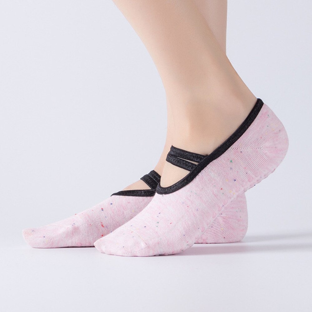 Chaussettes antidérapantes en coton pour femmes, pour Yoga, Ballet, Pilates, Fitness, danse, bande antidérapante