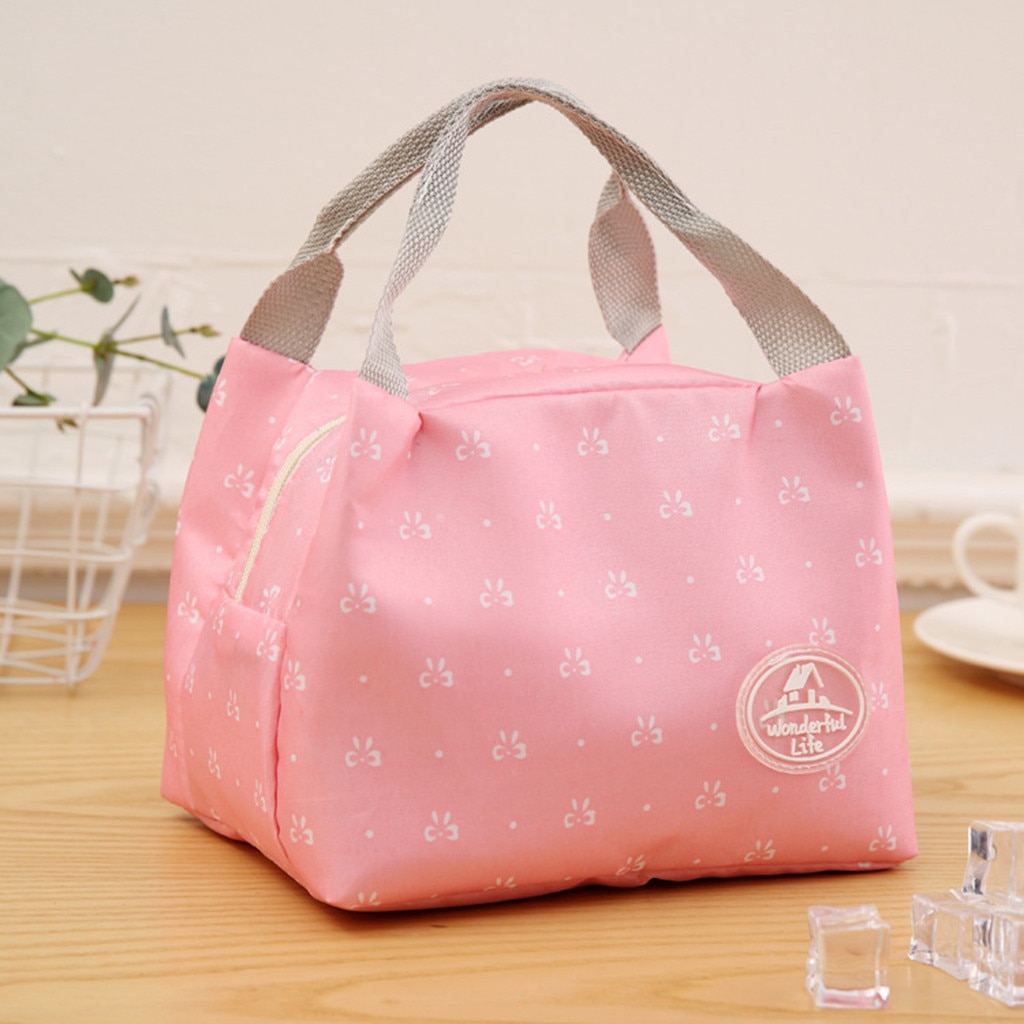 Kawaii sac à déjeuner pour femmes enfants école boîte à déjeuner isolé toile sac à déjeuner thermique Portable fermeture éclair sacs à déjeuner bolsa termica