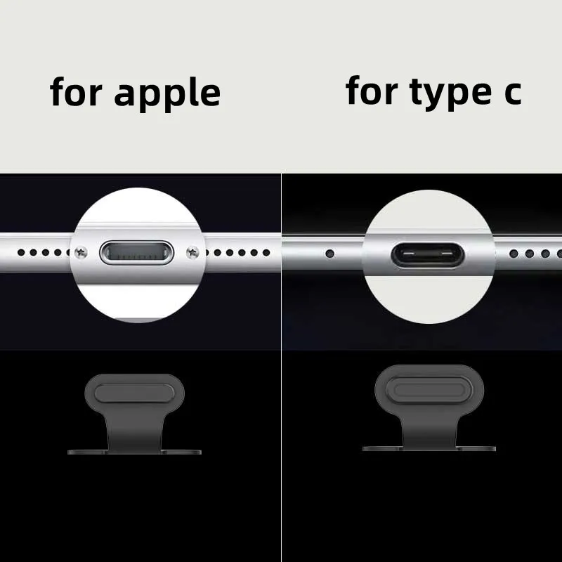 Port de charge anti-poussière D343, prise pour Apple iPhone 14, 13, Samsung S22, S21 Ultra, protecteur de port USB Type-C, bouchons anti-poussière en silicone, couvercle