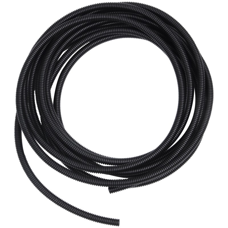 8mm Flexible PVC Corrugated Gas Tubing Pond Conduit Tube 7M Black: Default Title