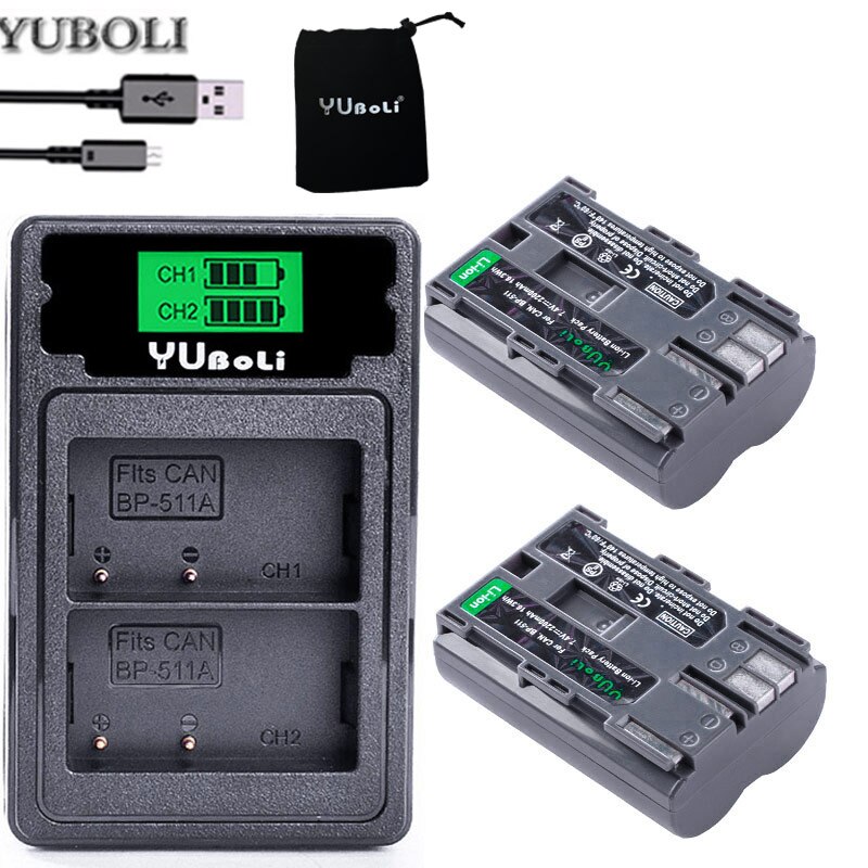 3x BP-511A Camera Batterij BP-511 Bp 511 Batterije... – Grandado