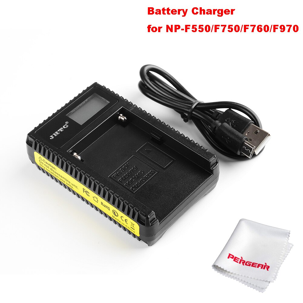 Pergear Batterij Lader Usb Lader Lcd-scherm Weergeven Voor Sony F970/ F570/ F550/ NP-970/ NP-530/ NP-750SP/ NP-F930/ NP-F950