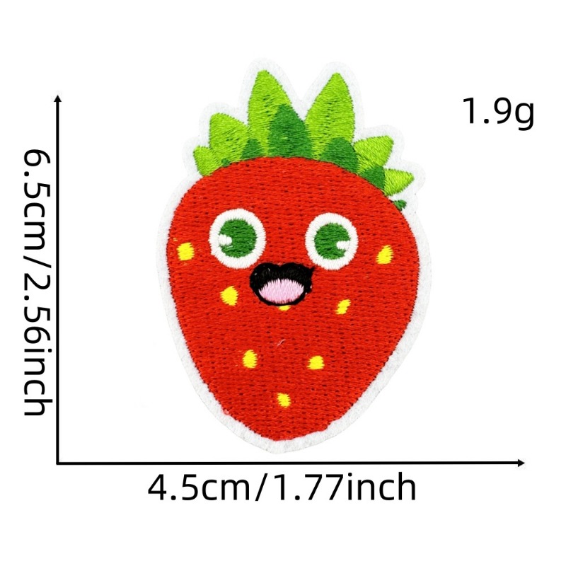 rot Erdbeere Obst Joghurt Milch Kuchen Mädchen Aufbügeln NäHenne bestickte Abzeichen Flecken DIY T-Shirt Rucksack Kleidung Applikationen Aufkleber: Laserlicht