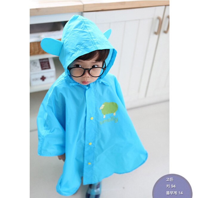 Nouveaux enfants imperméables filles et garçons Poncho pour 1-8 ans enfants Nylon Sports de plein air vêtements de pluie: Bleu ciel / 5