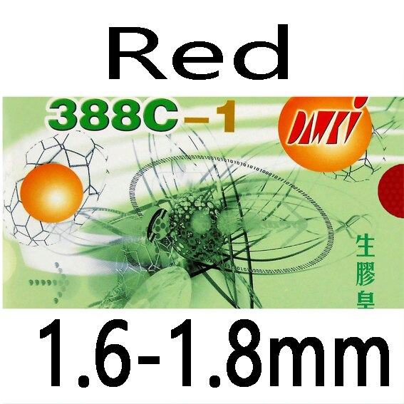 Dawei 388c-1 king of medium pips-out bordtennis pingpong gummi med svamp: Rød 1.6-1.8mm