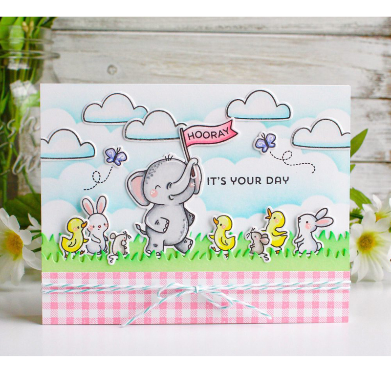 Litet djur piggy sjölejon gör självklart siikon stämpelkort att göra hantverk dekor scrapbooking mall stencil dies