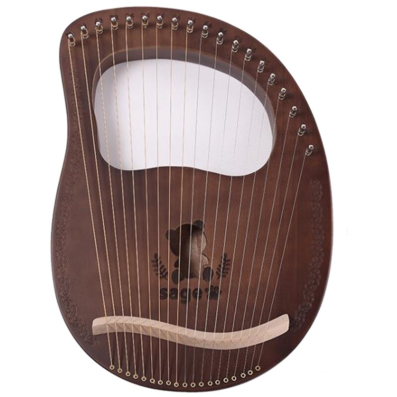 Lyre Harp,16 String Harp Heptachord Mahogany Lye Harp with Tuning Wrench for Music Lovers Beginners: Default Title