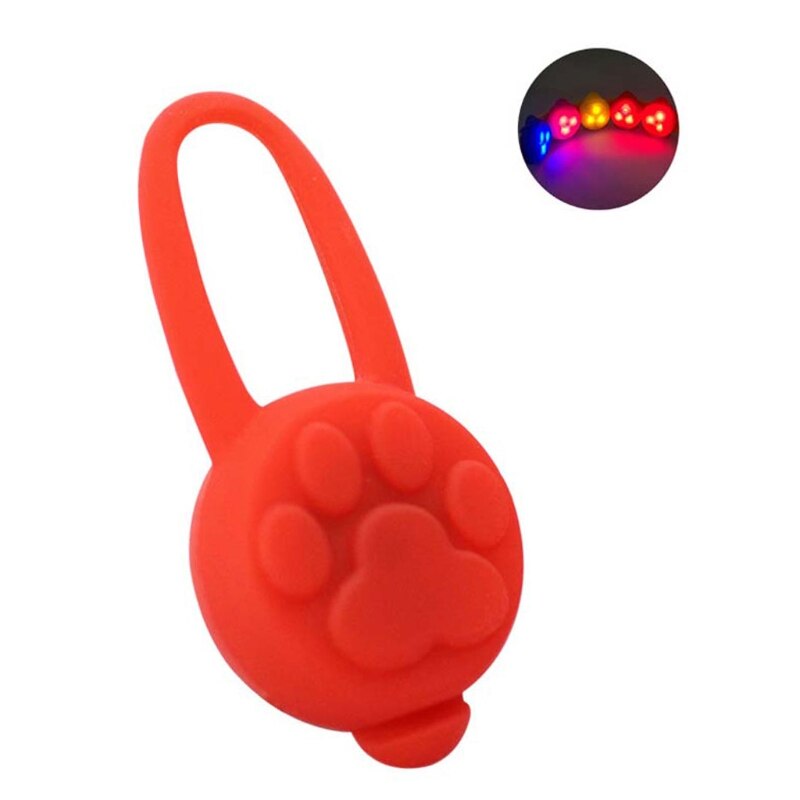 Anti-verloren Led Licht Halsband Lichtgevende Hanger Siliconen Spotlight Knipperlicht Voor Honden En Katten Outdoors Night Hond: Rood