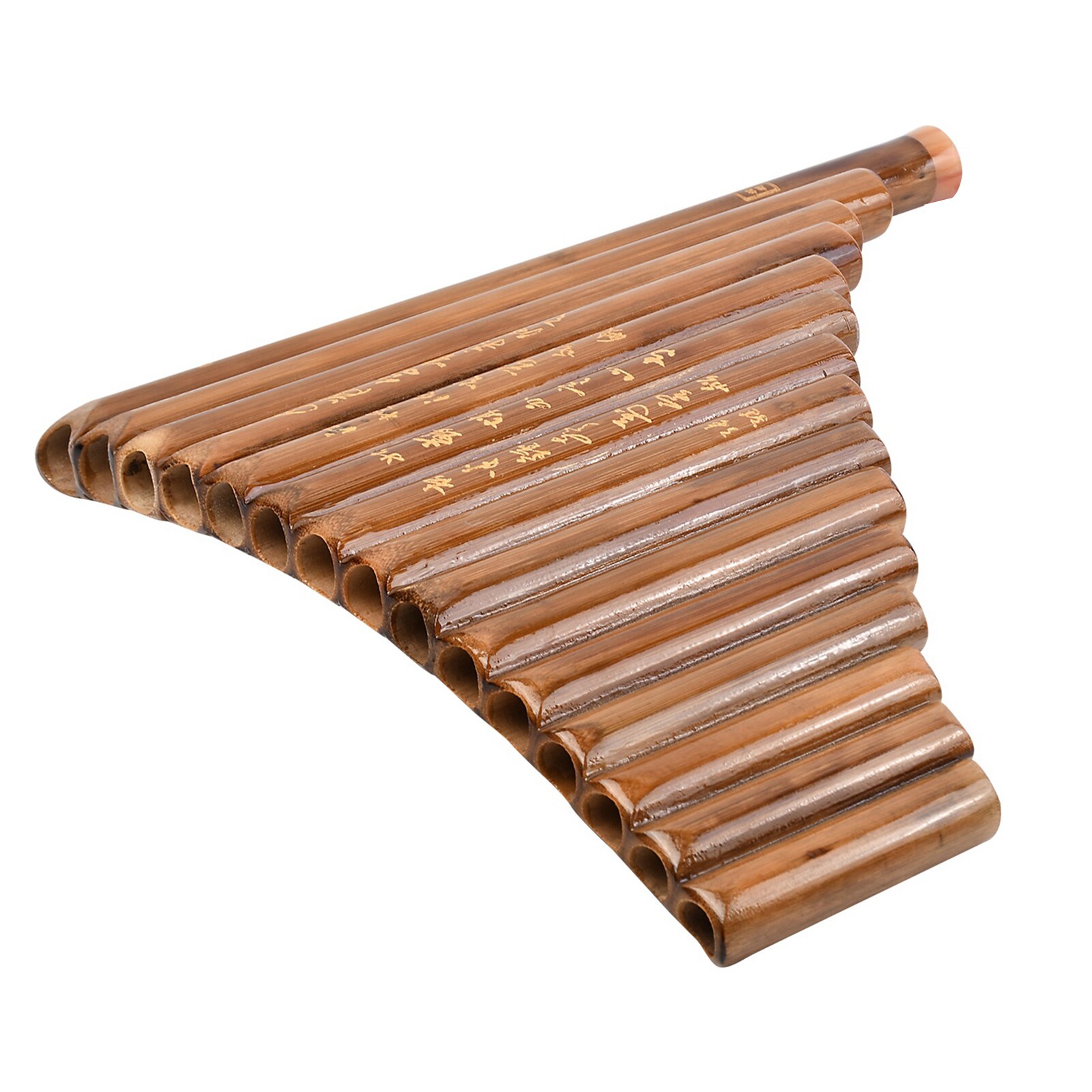 Muspor-Juego de flauta de Pan con llave G, 15 tubos, instrumento folclórico, instrumento de viento de bambú Natural, tubos de bambú, bolsa y tela de palo