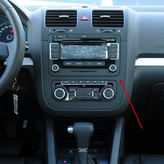 Widanfolly sort automatisk klimaanlæg panel cd panel surround radio trim til jetta golf 5 mk5 mk6 år 1kd 858 069