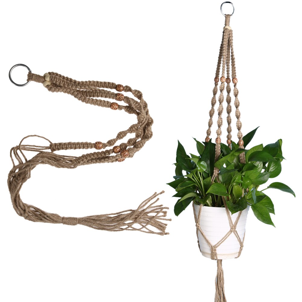 Handmade Macrame Plant Hanger Flower / Pot Hanger Pot Tray for Wall Decoration Countyard / Garden Pot Tray for Plant: 02