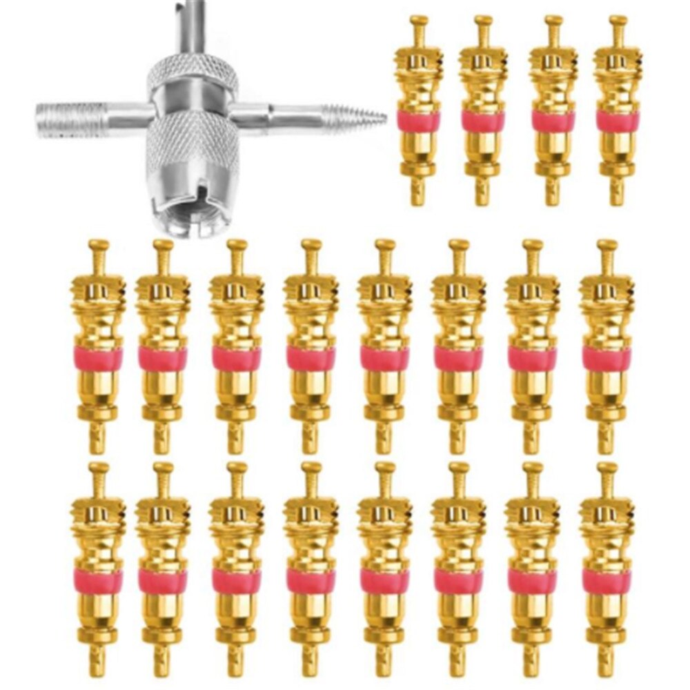 20 Teile/satz Mit 4-in-1 Auto Reifen Reparatur Werkzeuge Kit Auto Klimaanlage Ventil Kerne Auto Lkw motorrad Reifen Reifen Ventil Stem