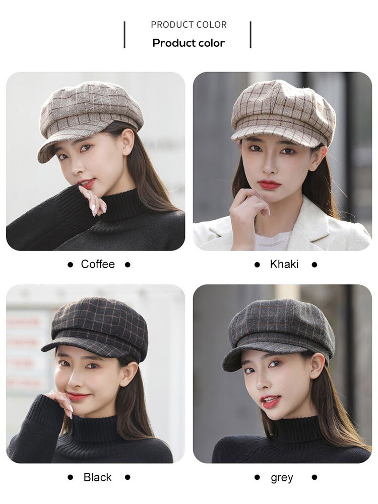 Gorras de Newsboy para mujer, gorro de Gatsby octogonal, Baker, boina con visera, sombrero de conducción, protector solar, sombreros de pintor, Tour, novedad de 2022