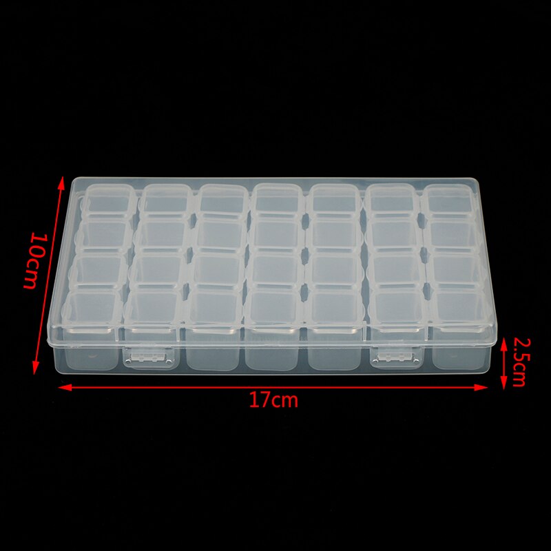 28 Slots Diamond Embroidery Box Diamond Painting Accessory Case Clear plastic Display Storage Boxes Cross Stitch Tools