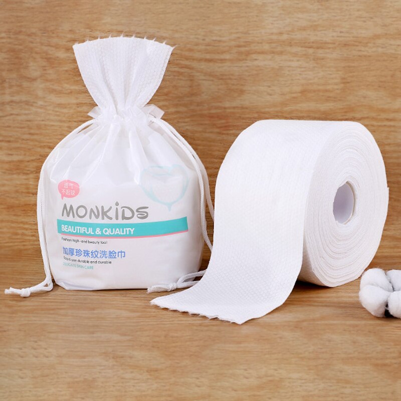 1 Roll Disposable Facial Cleansing Towel Thick Cotton Pattern Pearl Pattern Cleansing Towel Facial Wash Towel Makeup Tools