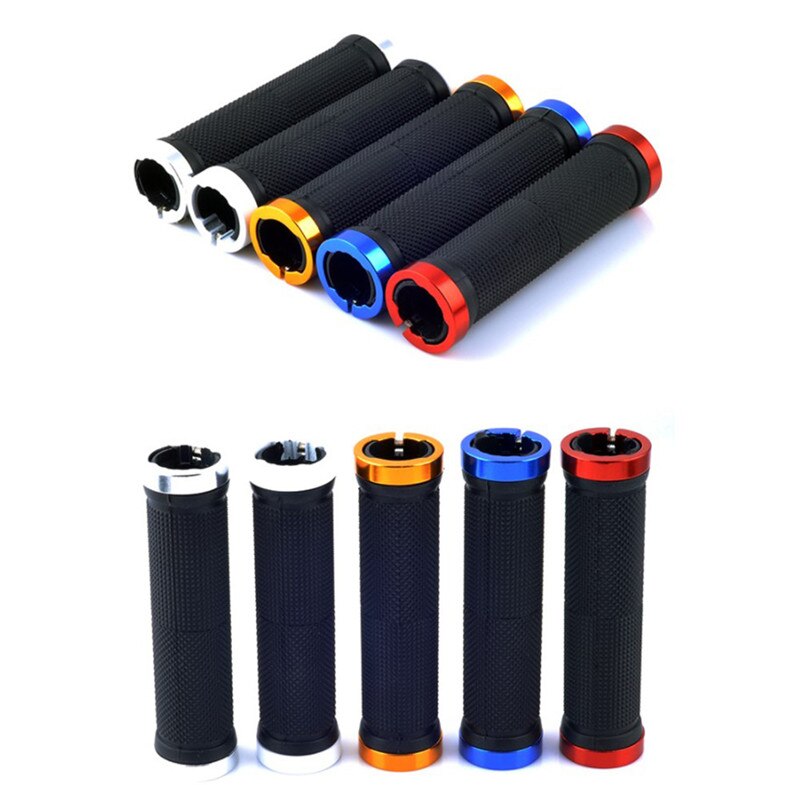 Convenient Durable 1 Pair Double Lock On Locking Mountain BMX Bike Bicycle Cycling Handle Bar Grips#259747