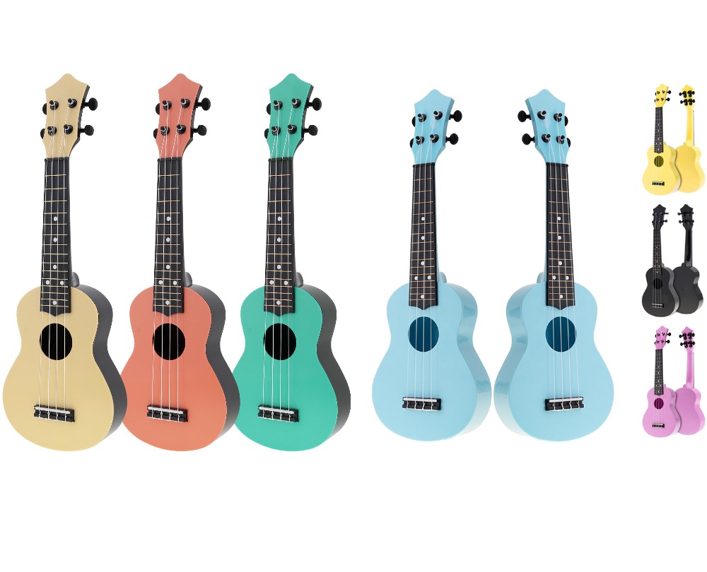 21-Zoll-Ukulele, 4 Saiten, bunte akustische Hawaii-Gitarre, Guitarra, Musikinstrument, Spielzeug, für Musik, Anfänger