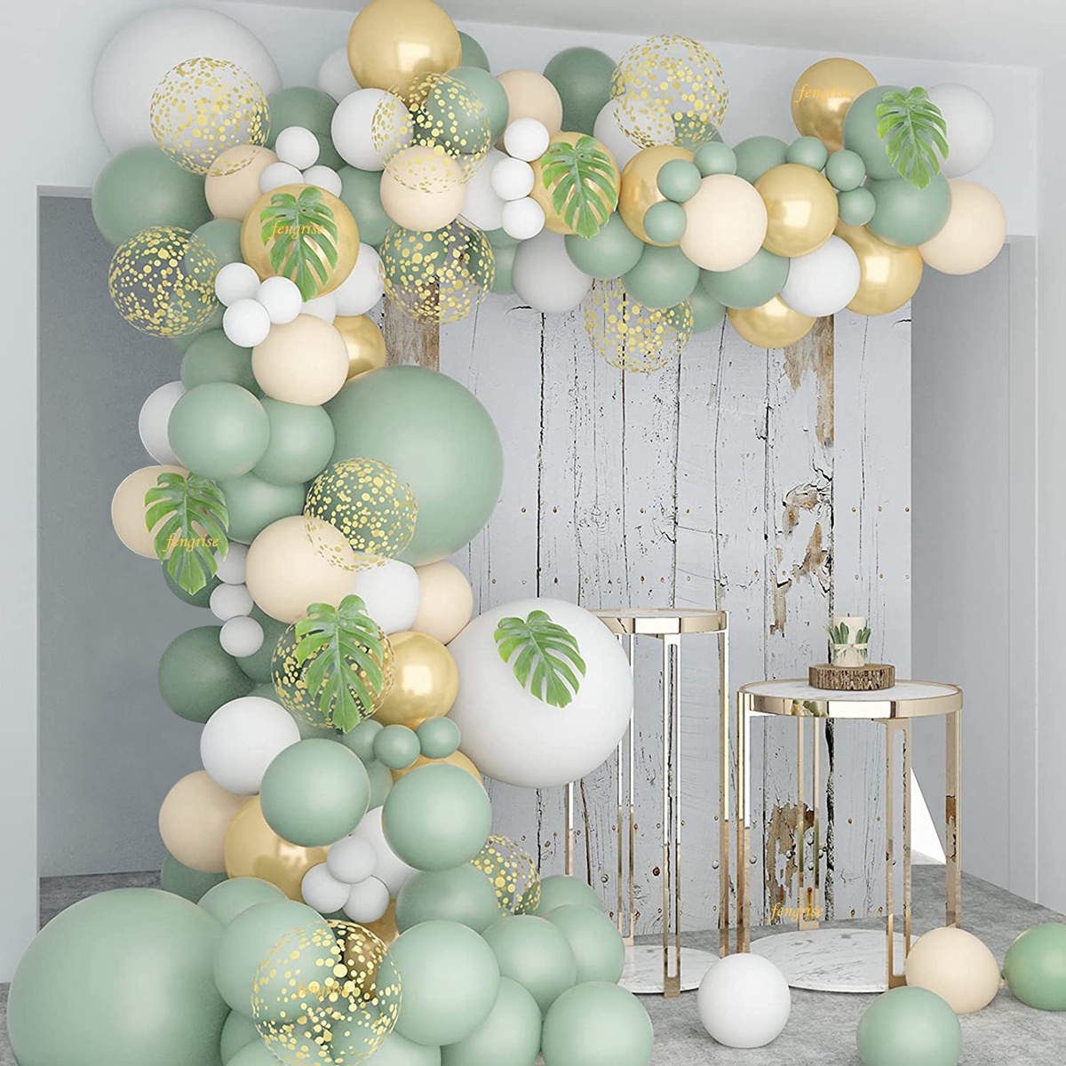 Green Balloon Garland Arch Kit Jungle Safari Party Baloon Birthday Party Decor Kids Baby Shower Wild One Wedding Latex Ballons