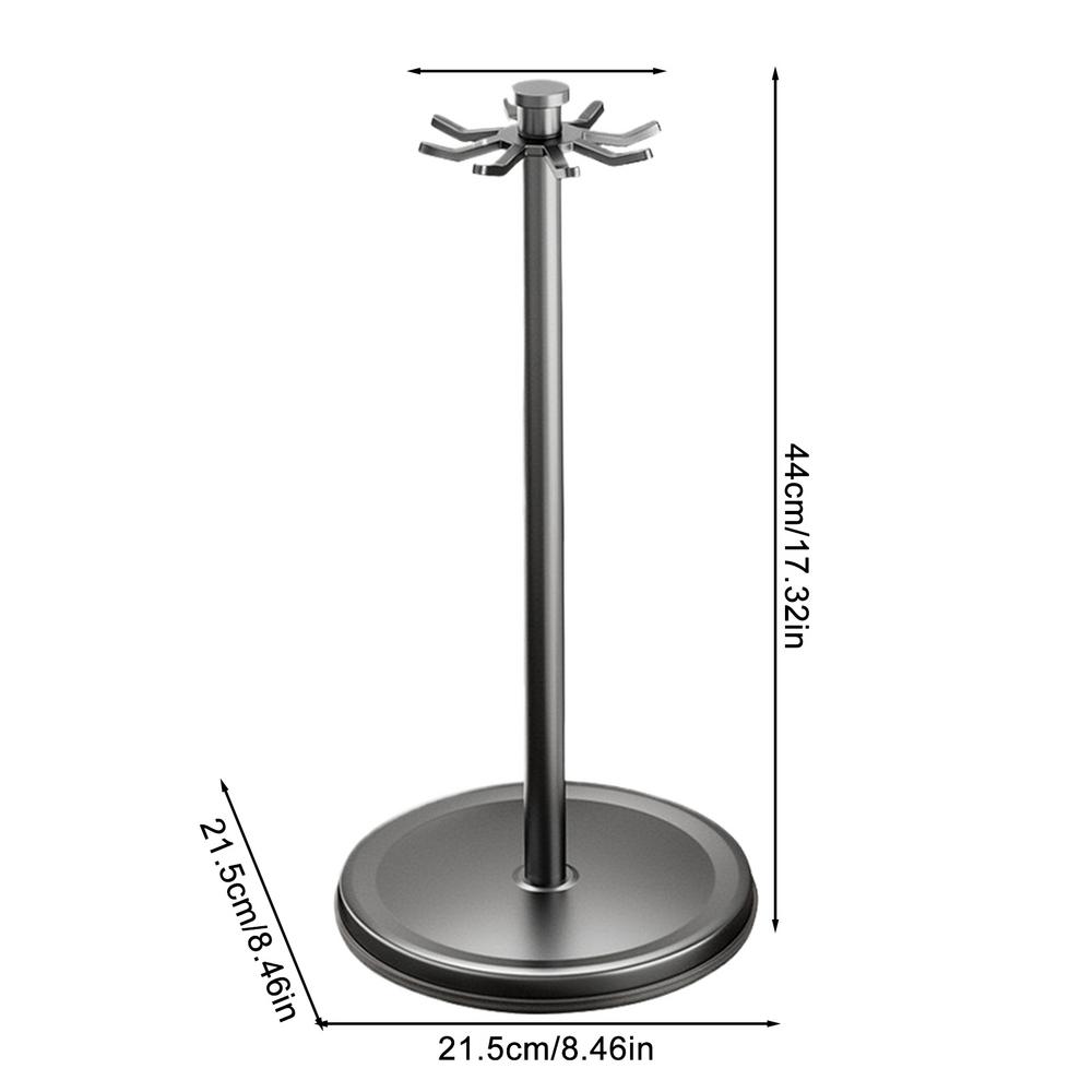 Soporte para utensilios de cocina con 8 ganchos, organizador de cubiertos de encimera giratorio de 360 grados para palas, cucharas, estante de almacenamiento para el hogar: Gris