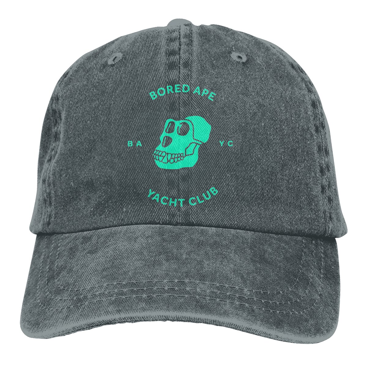 Coole baseballkappe für herren, bored ape yacht club bayc nft caps, verschiedene farben, damen-sommer-snapback-caps: Dunkelgrau
