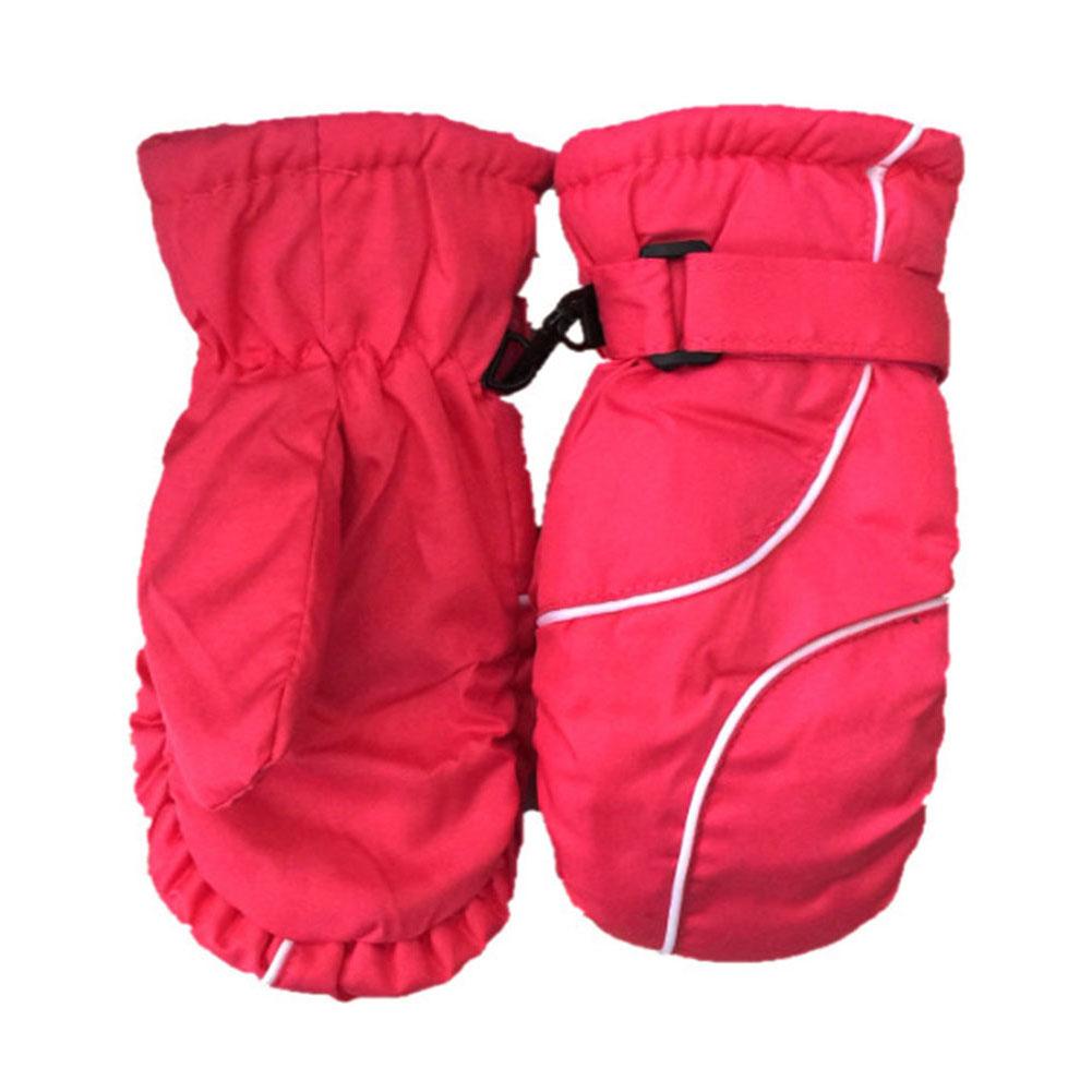 Fortykkede varme skihandsker fløjls tilføjende og fortykkede vandtætte vindtætte udendørs handsker til børn fri størrelse
