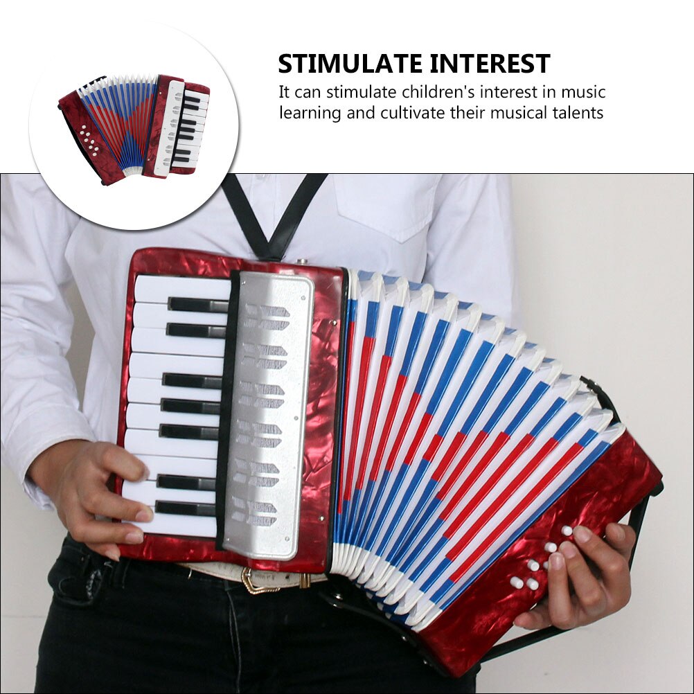 thumbnail image 2 of Meccanity 10-Key Piano Accordion - Mini Orange Accordion For Beginners & Adults, Educational Musical Instrument 2 of 12