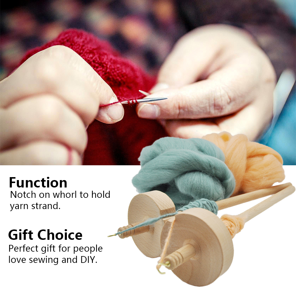 Crafts Multifunction Beginners Home DIY For Spinning Wool Spindle Yarn Tools Sewing Portable Smooth Finish Carved Wooden