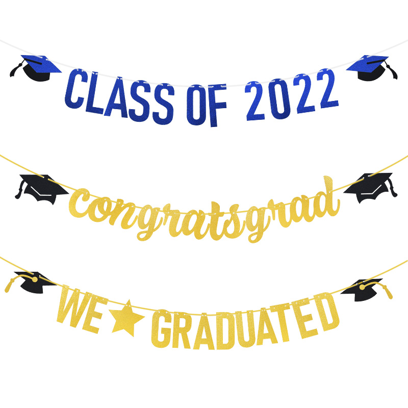 3M Graduation Banner Graduation Party Supplies Backdrop Hanging Banner Class of 2022 &amp; We are So Proud of You Graduation Decora