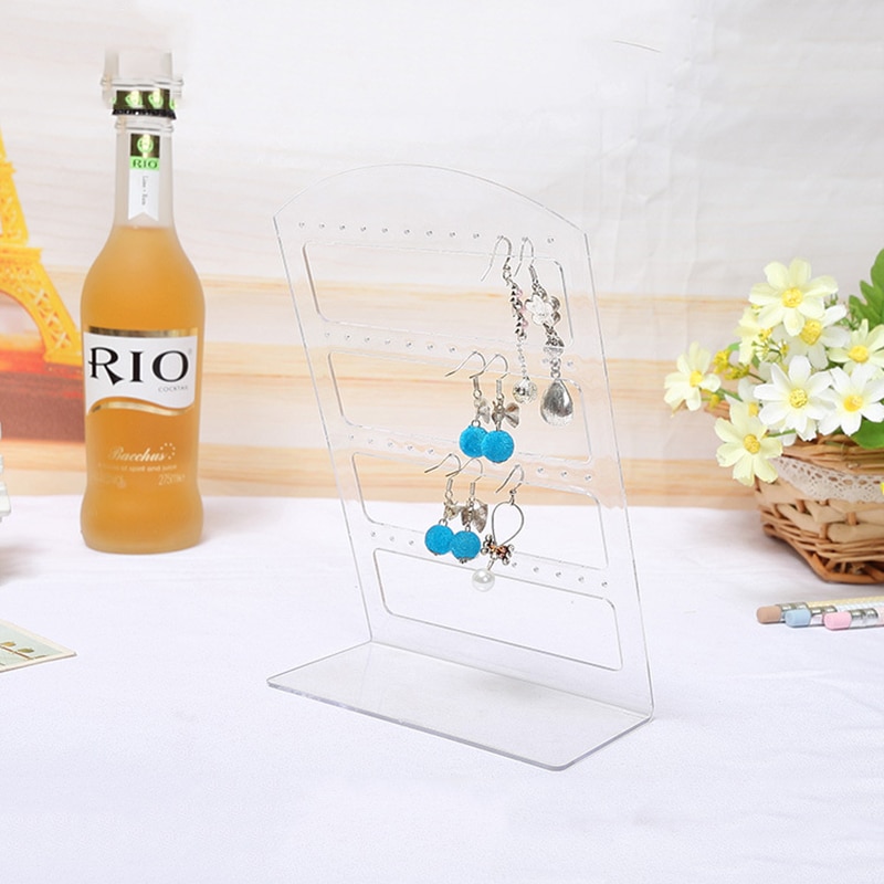 24/48 Pairs Earrings Holder Jewelry Showcase Stand Display Plastic Rack Convenient Charming Women Earrings Organizer Holder