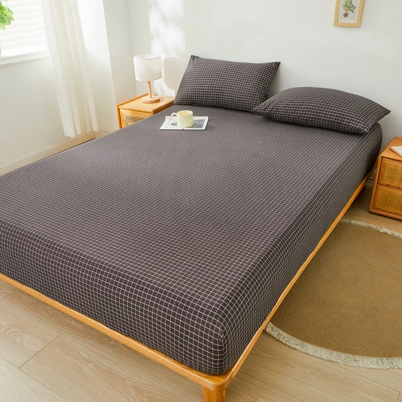 Brushed Mattress Cover Double/Queen Size Solid Color Fitted Sheet For Double Bed Anti-Mite 침대커버 200X220cm 매트리스커버 (No Pillowcase)