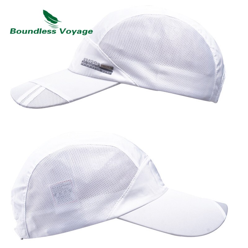 Grenzeloze Voyage Sneldrogende Sport Hoed Lichtgewicht Ademend Zacht Outdoor Run Cap Waterdichte Hoofddeksels BVH06: white