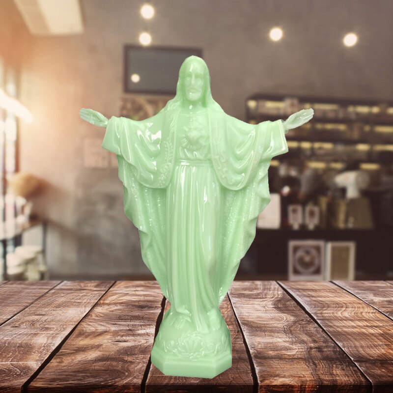 Statue lumineuse de jésus en PVC, lumière éternelle, ornement de bureau, pour famille, 13.5x4.9x18cm, HK3