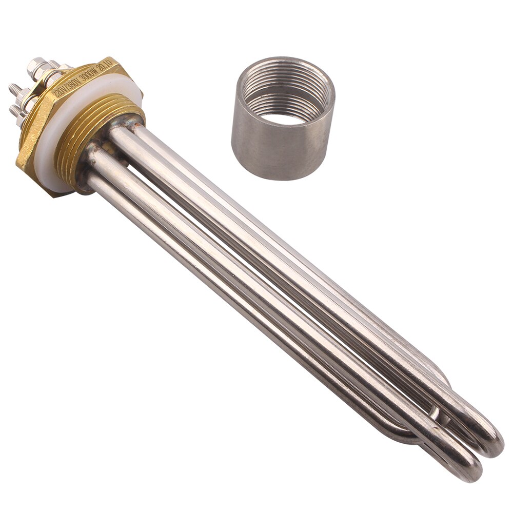 Aiicioo dn32 elemento de aquecimento de água de imersão para a fabricação de cerveja 220v/380v 3kw 4.5kw 6kw 9kw 12kw 42mm 1.25 "rosca bsp: 380V 12KW 365mm / with accessoris