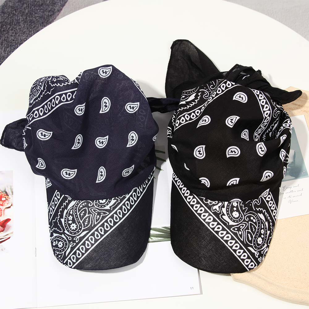 Cotton Visor Hat Women Men Unisex Printed Square Scarf Cap Soft Headscarf Outdoor Sunshade Hats