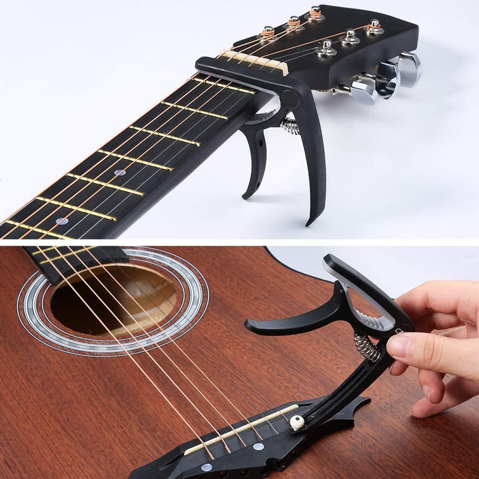Guitar Accessories Kit Instrument Tuner 3 in 1 Restring Tool Picks Capo Strings Music Equipment Accessories Attachment