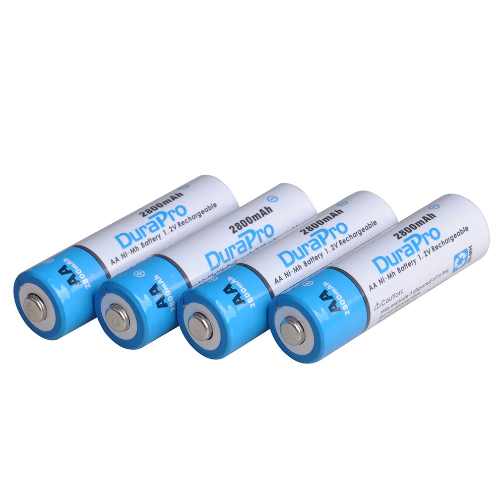 DuraPro 2800MAH AA or 1100mAH AAA Ni-MH Rechargeable Batteries for Camera, Calculator, MP3 Player ect