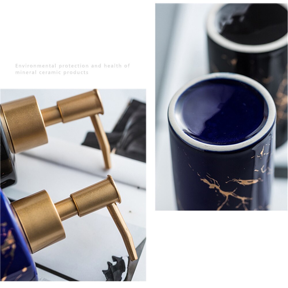 310ml Ceramic Soap Dispenser Bathroom Shampoo Bottle Hand Washing Hair Conditioner Marbled Bottles Kitchen Detergent Sub-bottle