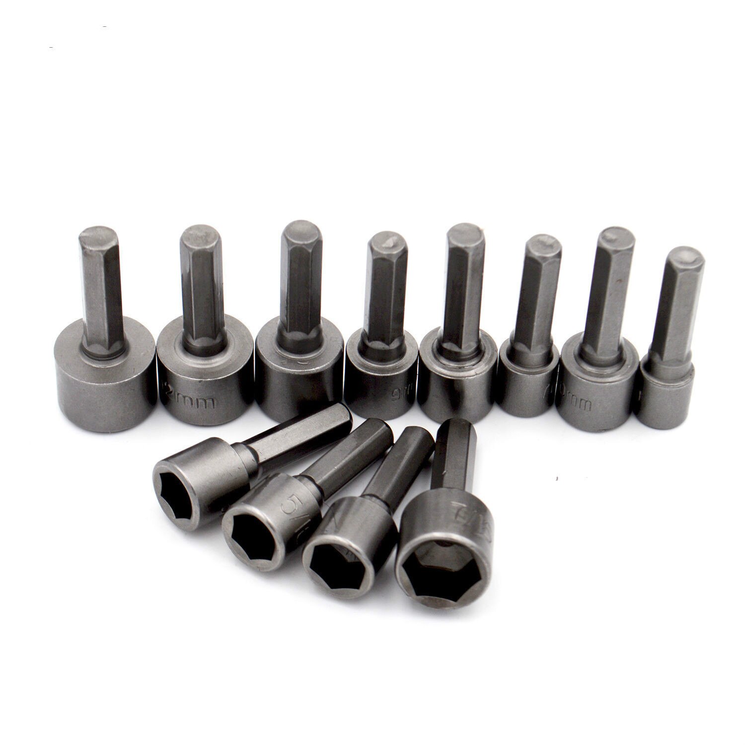9 Pcs Set 5-13mm Nut Screwdriver Screwdriver Set Hexagon Socket Sleeve Nozzle Wrench Set Powerful Sleeve Drill Pow